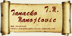 Tanacko Manojlović vizit kartica
